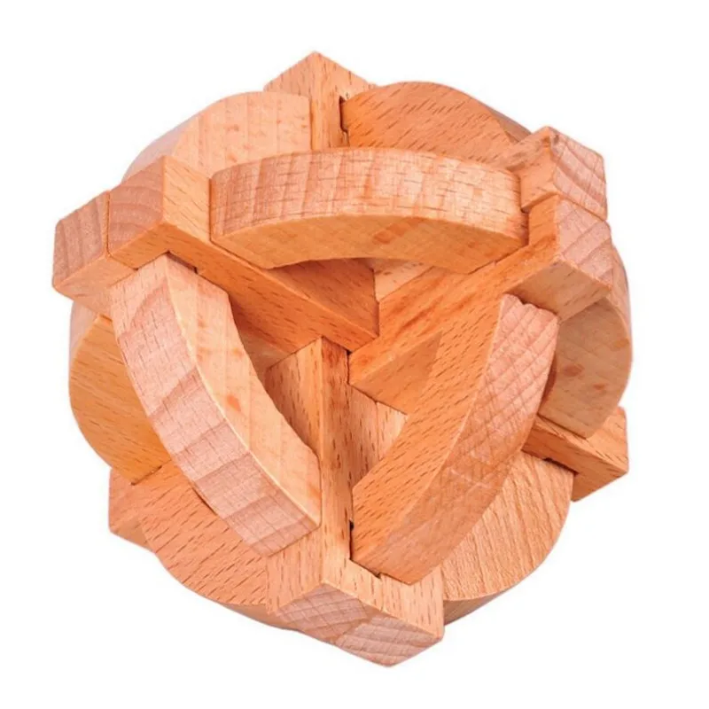 Classic Beech Wood Burr Puzzle Galileo's Globe Puzzles Brain Teasers Game