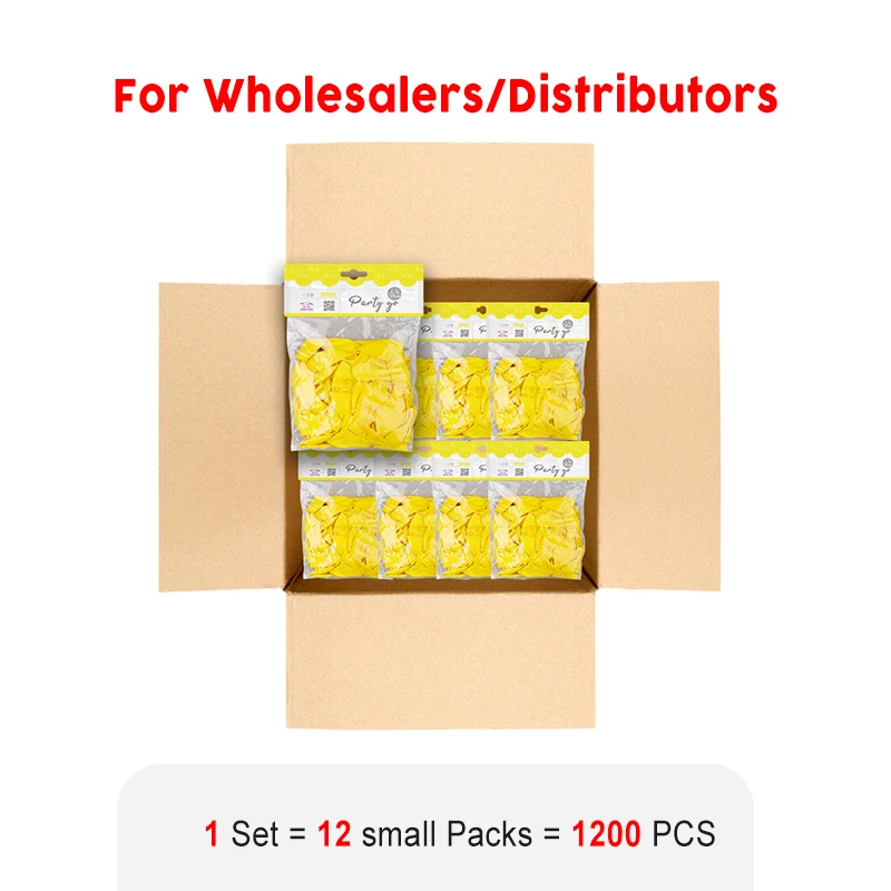 1200 Pieces-10'' Bright Yellow Matte Latex Balloons 100pcs/Pack 12 Packs (1200pcs Total)