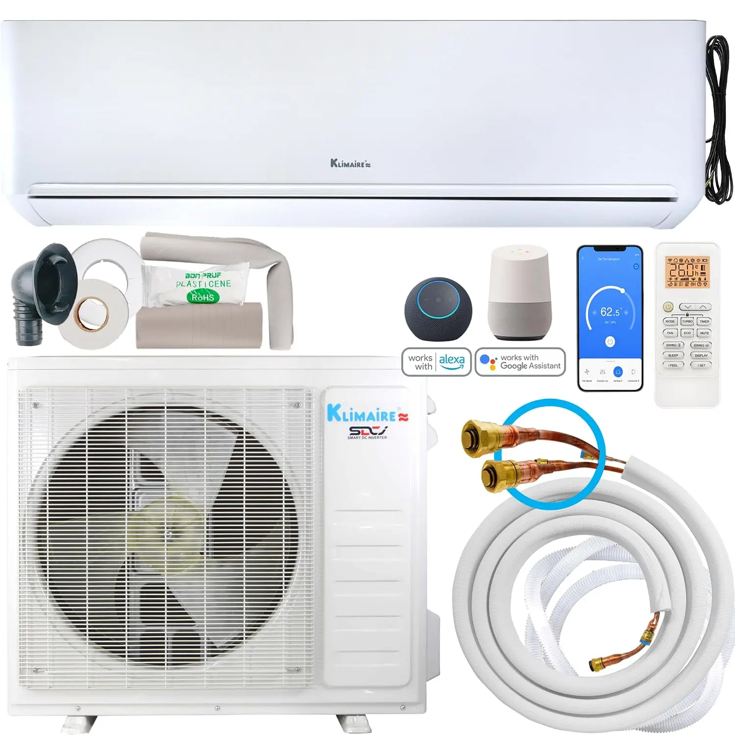 DIY 24,000 BTU 23 SEER2 Quick Connect Mini-Split AC 230V, Customized