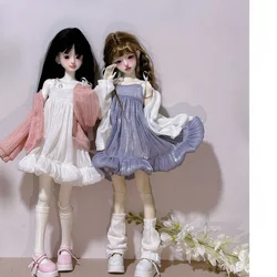 1/4 1/6 Doll's Clothes for 45/30cm Bjd Doll Fairy Camisole Dress, Cardigan, Socks Gauze Skirt Girl Toys Doll Accessories,No Doll