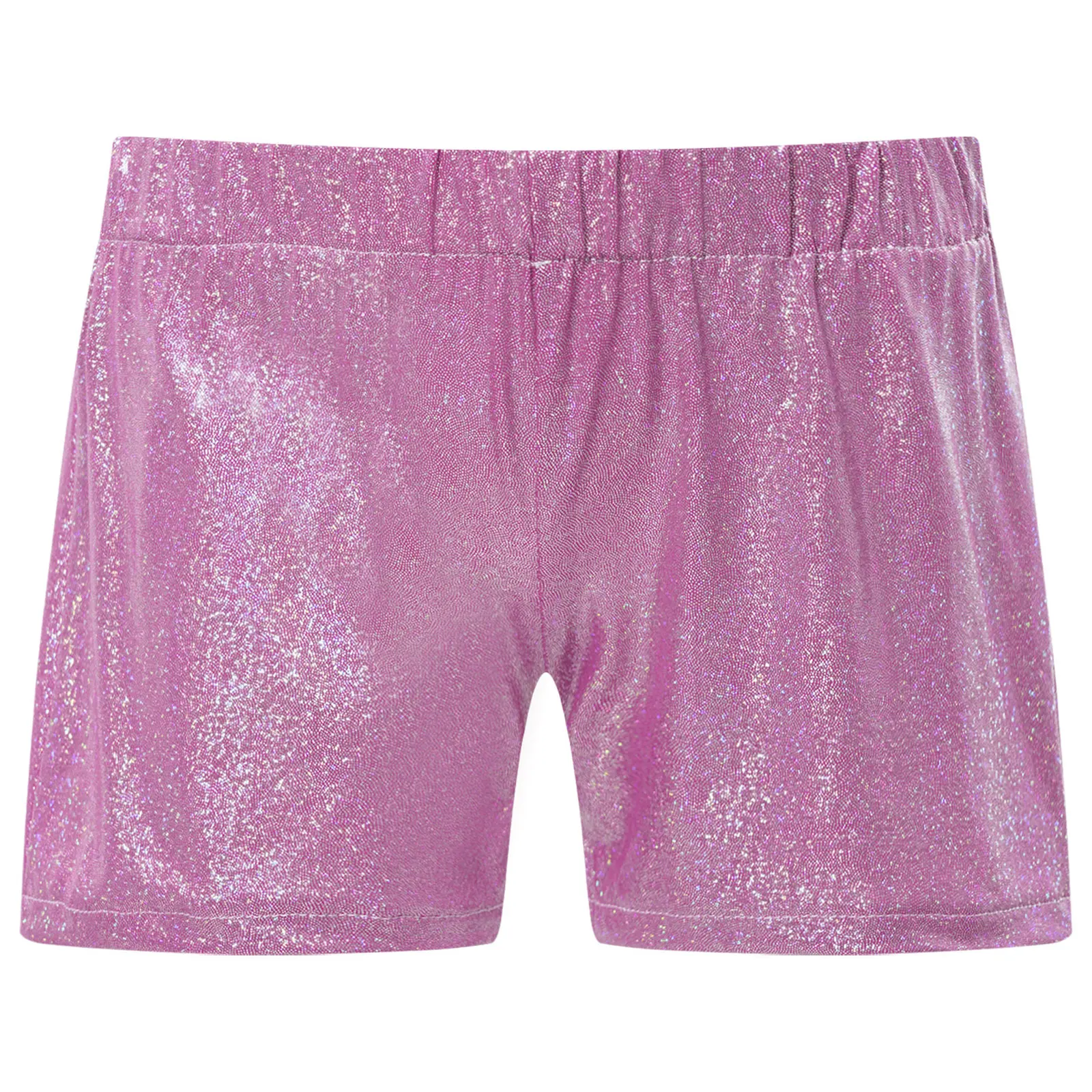 Pantalones cortos de baile para niños y niñas, ropa de baile con pretina elástica metálica brillante, disfraz de Jazz de Hip Hop