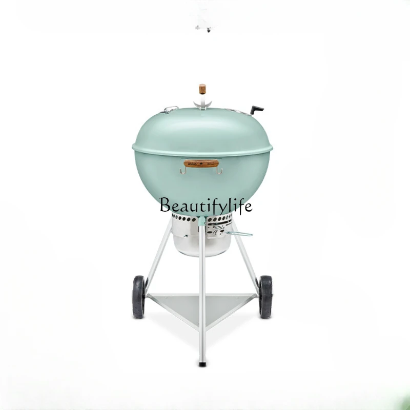 Barbecue Stove Household Smoking Rack American round Apple Stove Outdoor Courtyard for More than 5 People