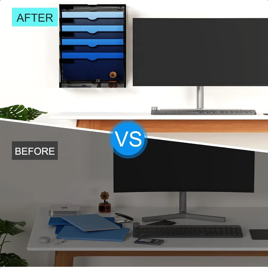 منظم ملفات معلق على الحائط مكون من 6 طبقات مثبت على الحائط وحامل ورق البريد ومنظمة المستندات وحامل مجلة مكتب عمودي Rac