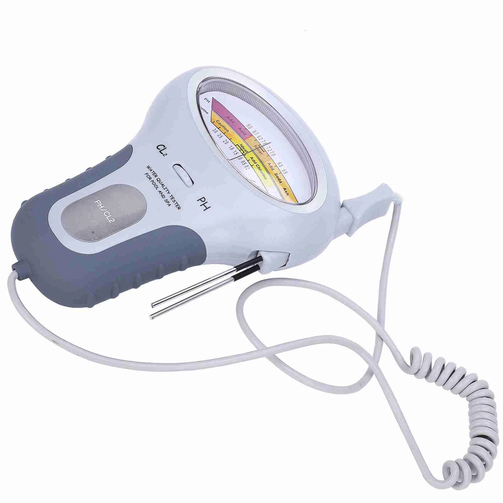 Chlorine Tester Water Quality Analyzer PC‑102 CL2 Chlorine &amp PH Tester Swimming Pool Spa Water Quality Analyzer with Probe