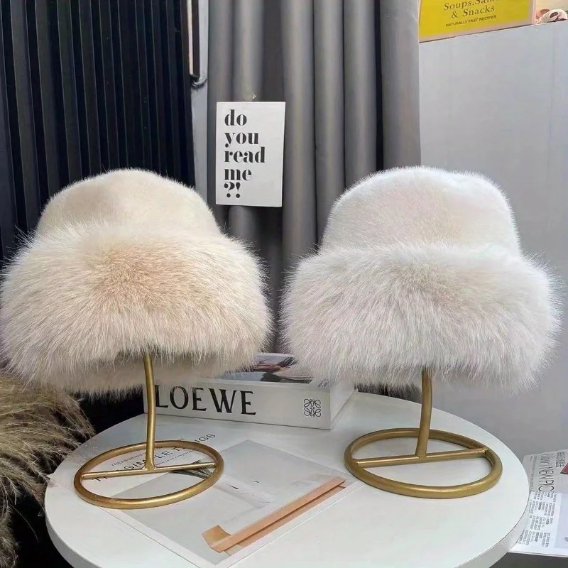 Winter Women's New Thickened Warm Fashion Simple Fisherman Hat Ladies Mongolian Hat image 2