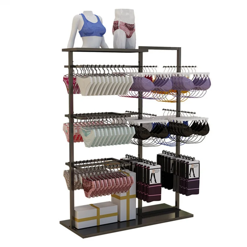 맞춤형 카이니체 양면 부티크 의류 랙 금속 란제리 디스플레이 스탠드 브라 선반 속옷 디스플레이 스탠드