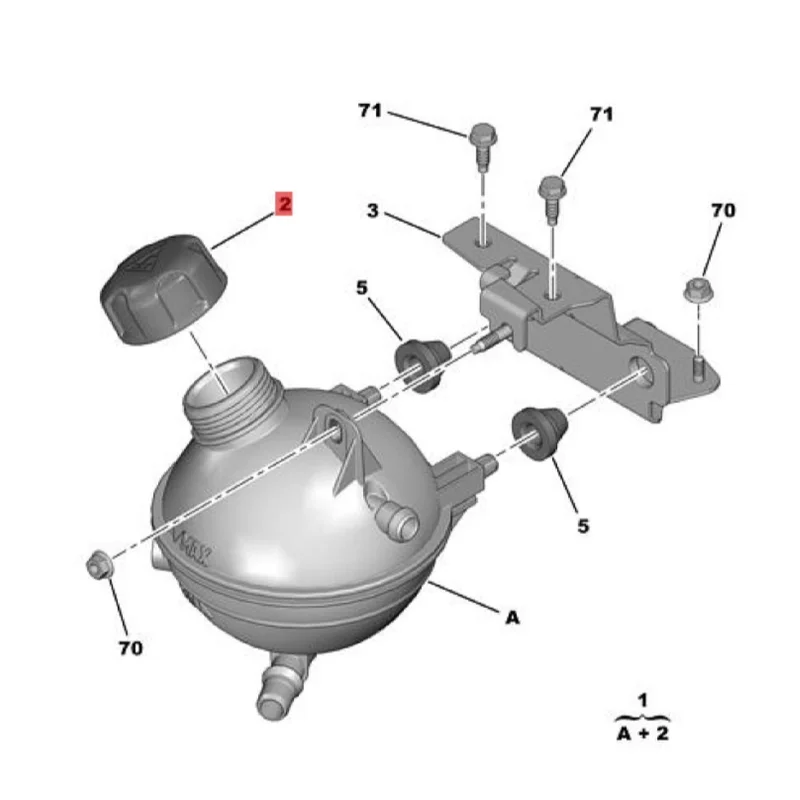 Réservoir d'Eau de Refroidissement 1323AC 1323.AC pour Tiges Fiat Shield KIT 2.0 HDI