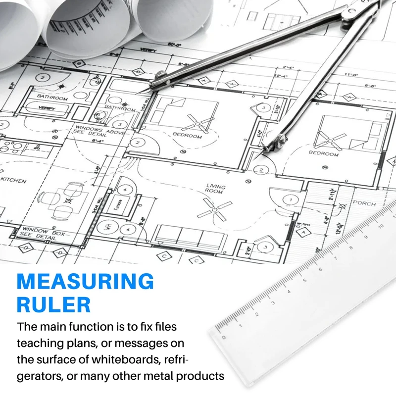 50Cm Clear Plastic Measuring Long Straight Centimeter Ruler