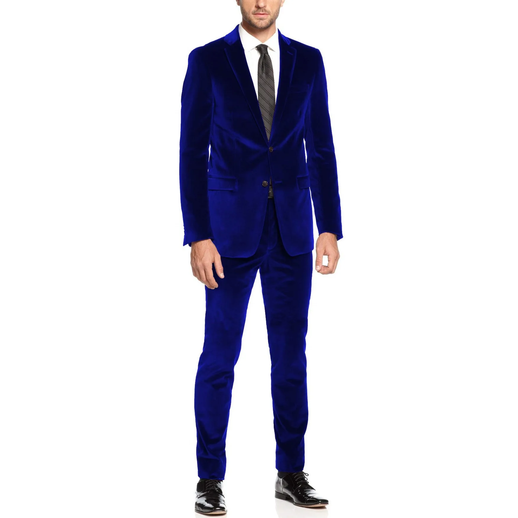 

Graceful Men's casual velvet solid color slim-fit suit set.Temperament 2-piece Men's Suit ( Blazer+Pants ).Men's Stage Costume