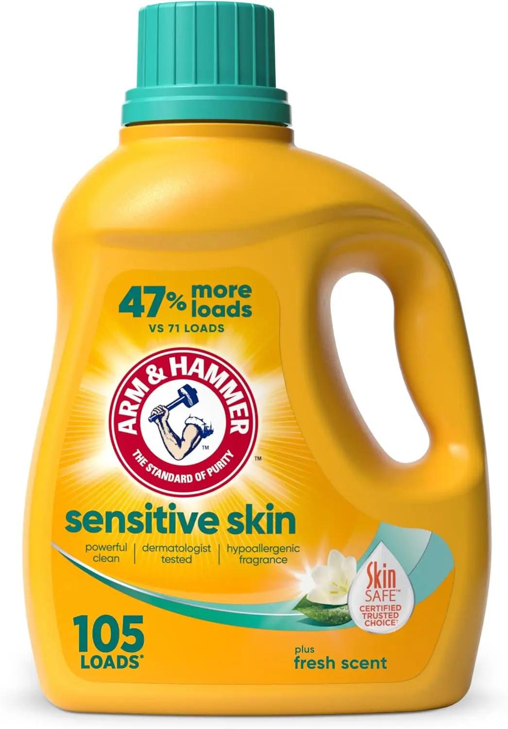 

Sensitive Skin Liquid Laundry Detergent, Fresh Scent, 105 fl oz for 105 Loads - Gentle & Effective