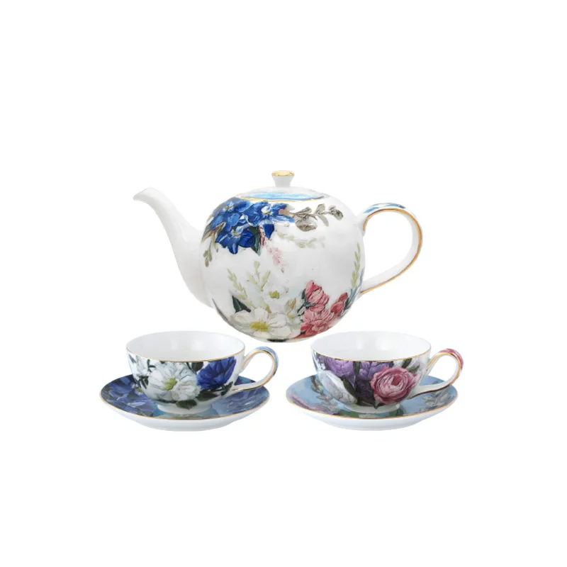 Flower Western-style small tea set Exquisite European afternoon tea set Coffee cup saucer Large teapot Household