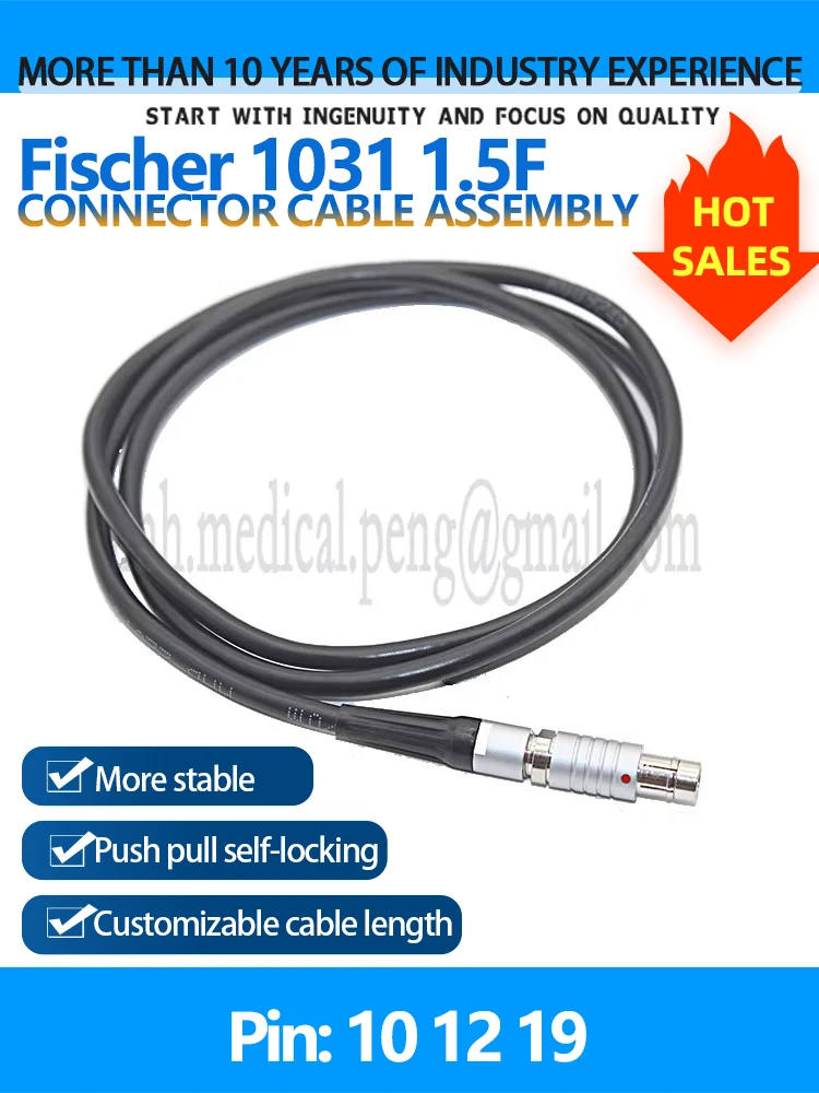 

1031 1.5F Compatible Fischer 10 12 19Pin Waterproof Male Plug Female Socket Connector Welding High Flexibility Drag Chain Cable