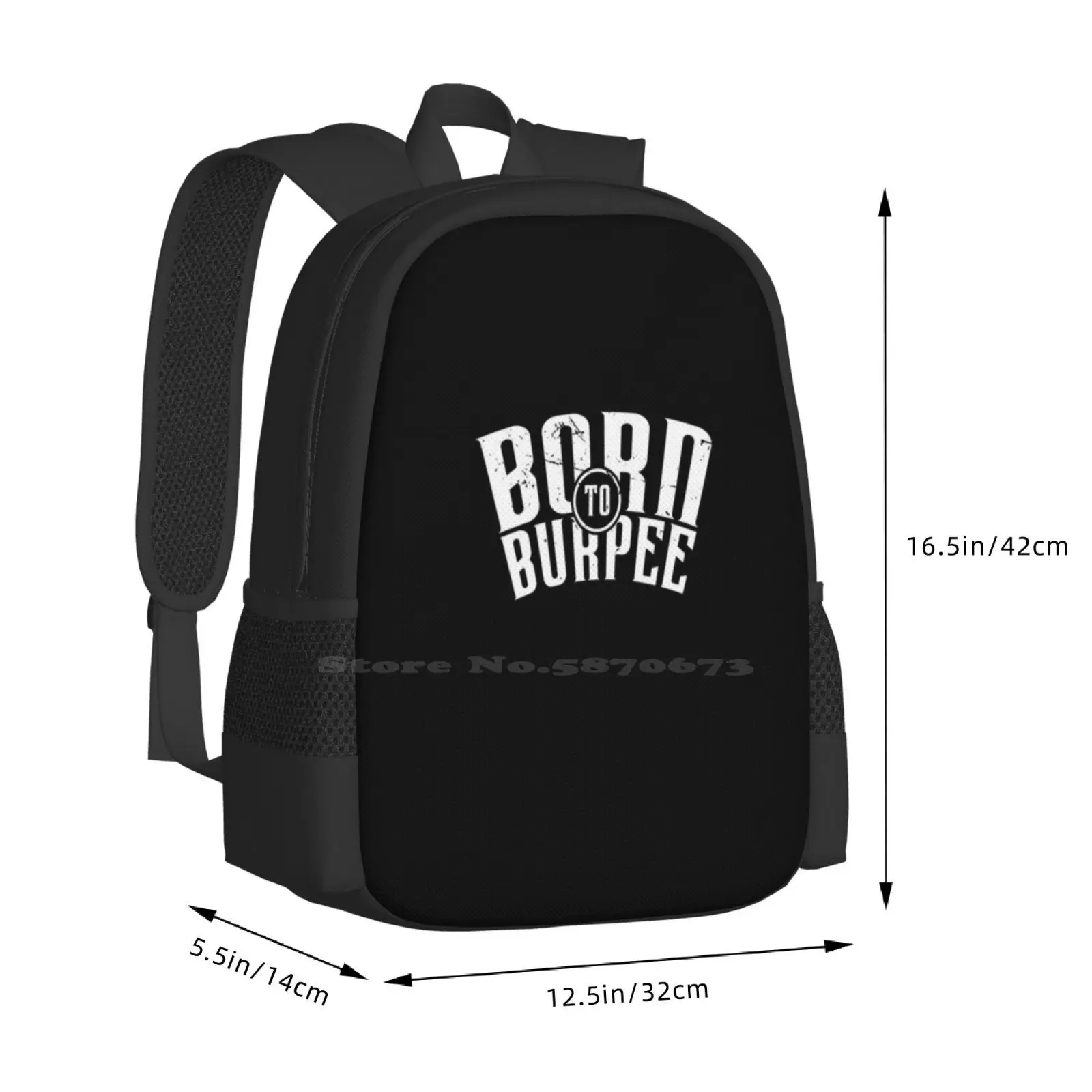 Born To Burpee (V1) バックパック 学校 ティーンエイジャー ガールズ トラベルバッグ フィットネス ジム 健康 エクササイズ ワークアウト モチベーションを高めるバーピー