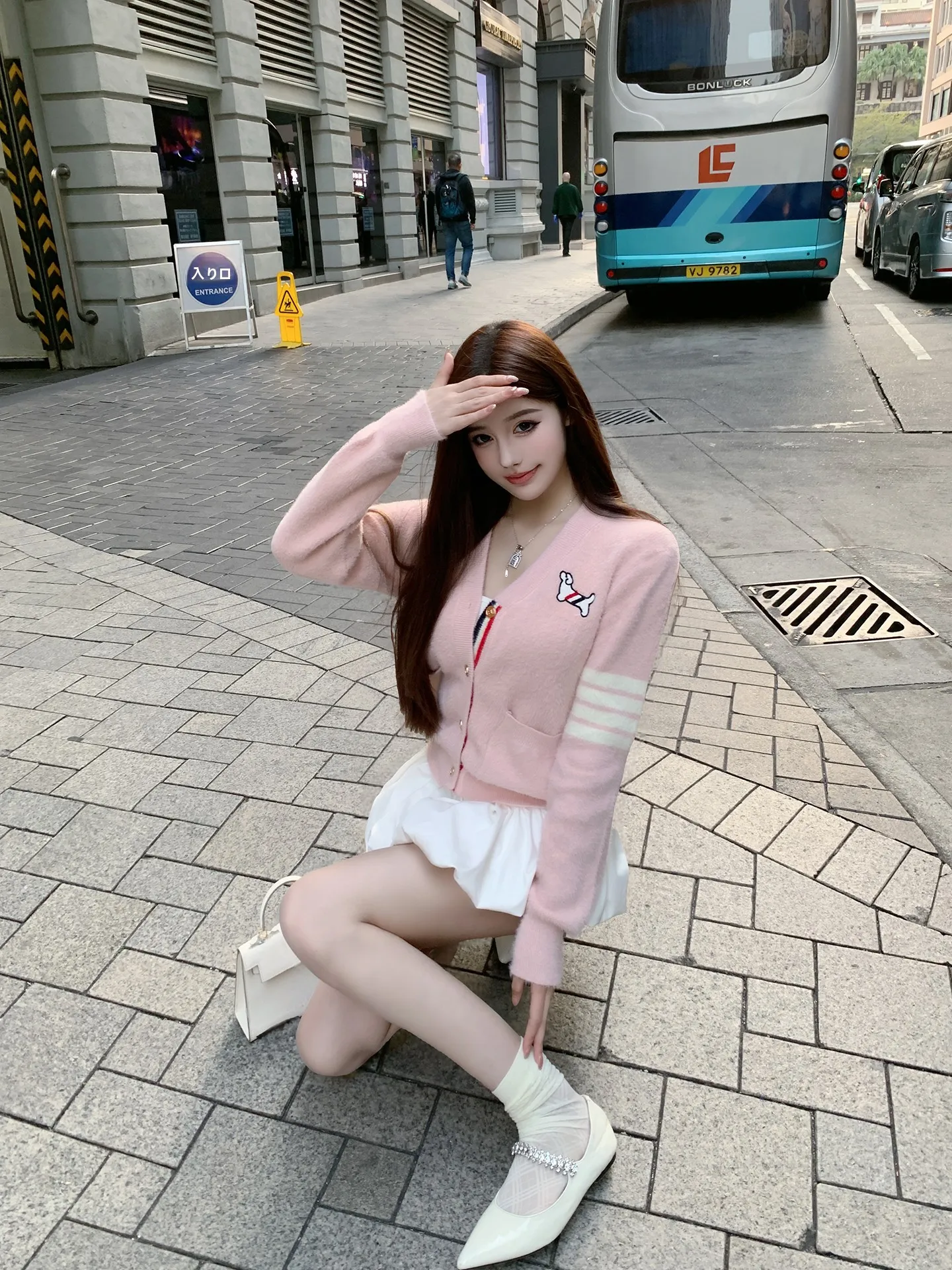 

Luna 23 New College Sle Knitted Sweater Coat Mink Velvet Women's Long Sve Regular Length Button up Striped Knitwear