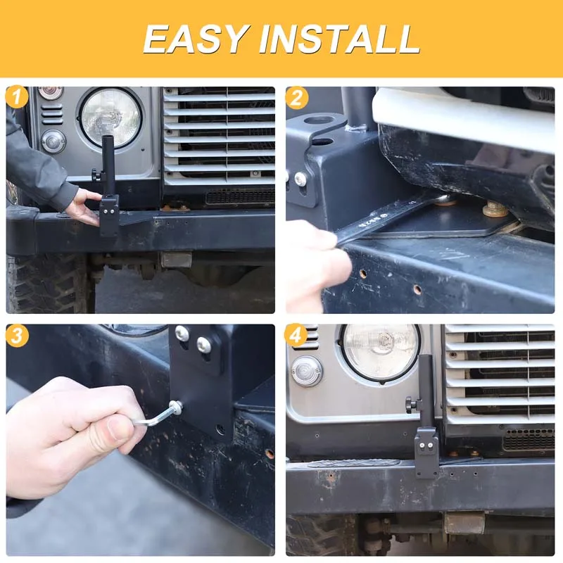 For Land Rover Defender 2004-2018 Carbon Steel Car Front Bumper Flagpole Stand Antenna Bracket Modification Accessories