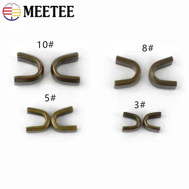 100g 3#5#8#10# Metal U Shaped Zipper Stoppers for Nylon Resin  Zips Garment Bag Closure DIY Sewing Repair Accessories Kit