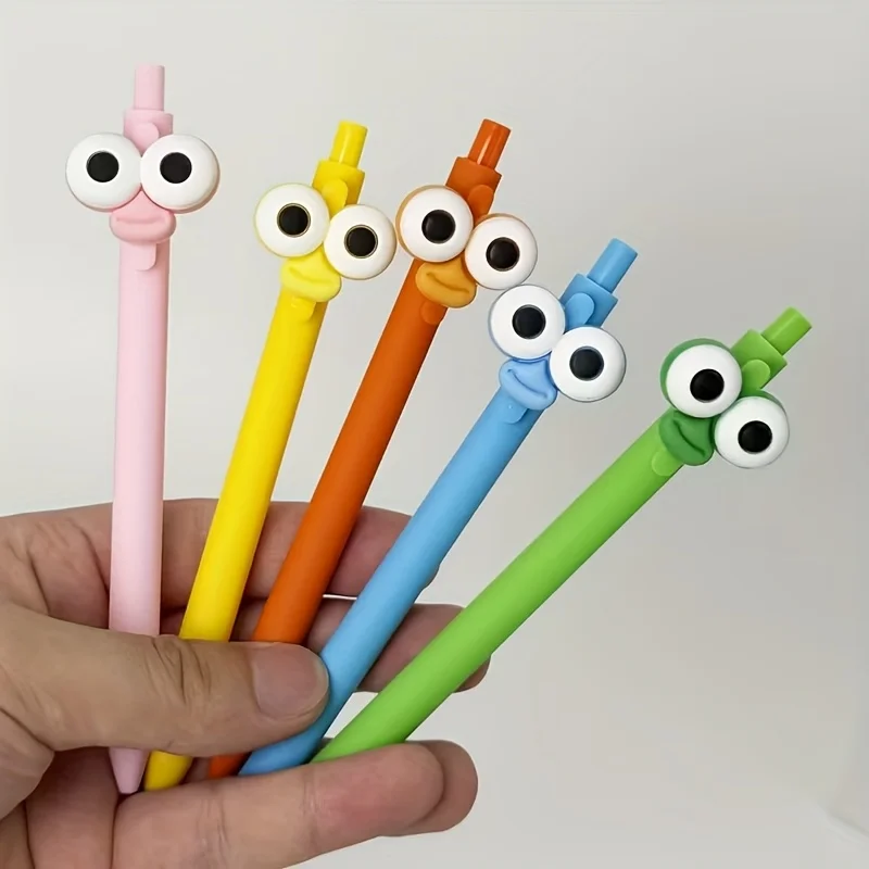 5/10/20 Stück Kreativer Großäugiger Clown-Kugelschreiber - Stiftkörper in Bonbonfarben mit Schwarzer Tinte, Elegantes Schreibwerkzeug Gelstift für die Schule – Detail 4