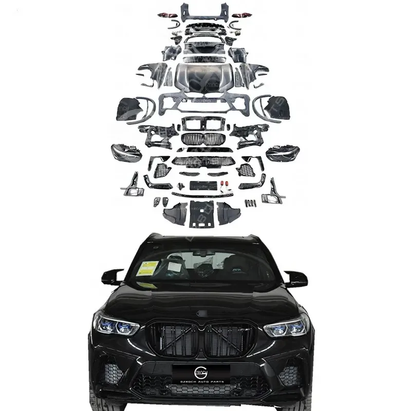 

X5 car bumper for bmw x5 e70 upgraded g05 x5m body kit fenders hood rear diffuser pipe exhaust trunk lid old to new headlights