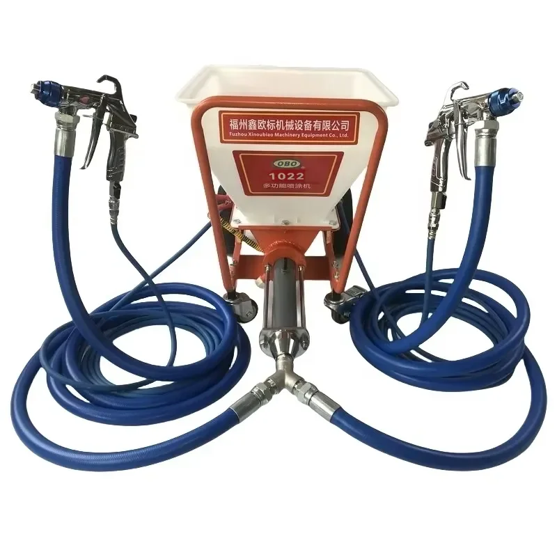 Crusher OBO 1022 Mini Portable Automatic Plastering Spray Pump Motor 2.8KW 60L Hopper Cement Mortar Concrete
