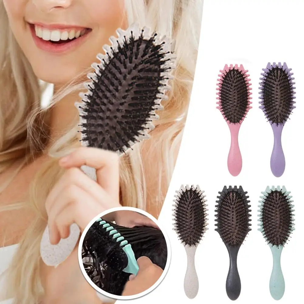 

Curl Hair Styling Brush Boar Bristle Detangling Hair Brush Hair Curly Barber Tangled Salon Brushes Styling Wet Comb Tools L5Q2