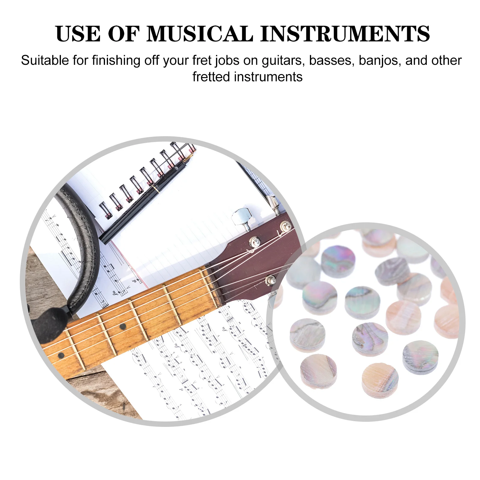 

40Pcs Guitar Bass Side Dot Fingerboard Position Marker Durable High-End Shell Guitar Parts Accessory for Fretboard Repair