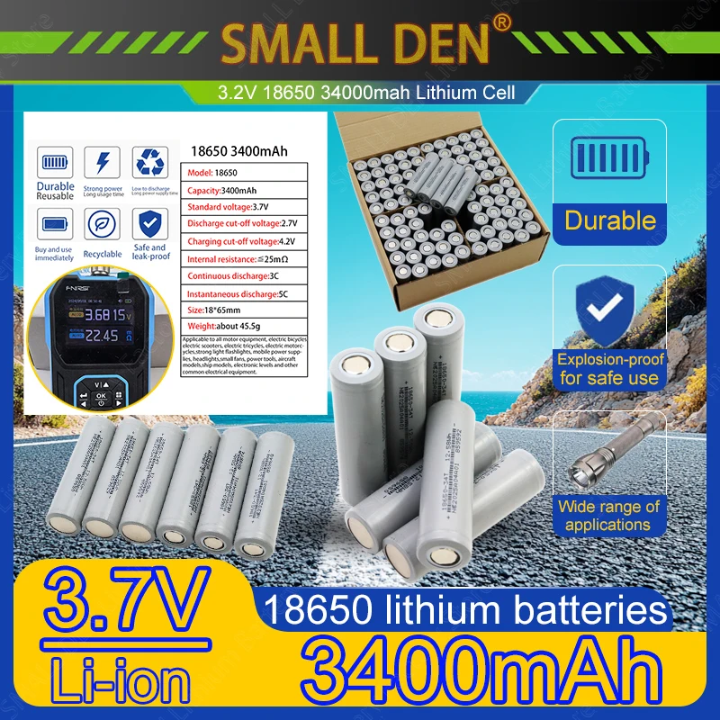 

3.7V 3400mAh 18650 Power Type, Brand New Full-Capacity Grade A Lithium-ion Rechargeable Battery, 10C Power Tool Microphone