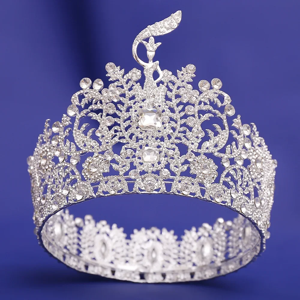 Vintage Baroque Full Crystal Tiara Crown Women Girls Luxury Elegant Queen Princess Tiara Wedding Party Hair Accessories