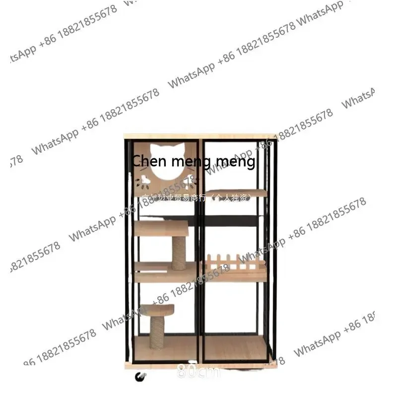 

X Panoramic glass cat villa home, cage, litter basin integrated, luxury cat house, nest room, others