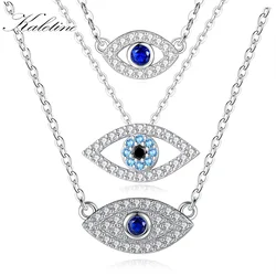 KALETINE 925 Sterling Silver Fashion Evil Eye Pendant Necklace For Women Lucky Zircon Turkey Girls Gifts Party Fine Jewelry
