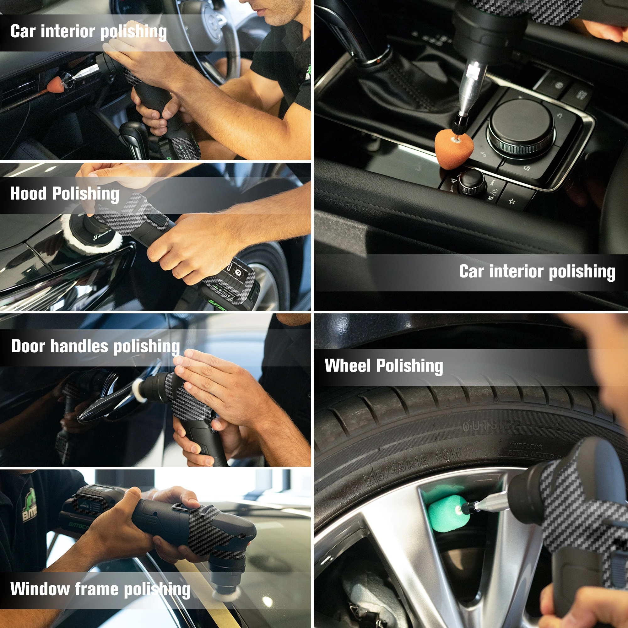 BATOCA S4 Brushless Cordless Car Polisher 12V Mini Detail Buffer DA/RO 1