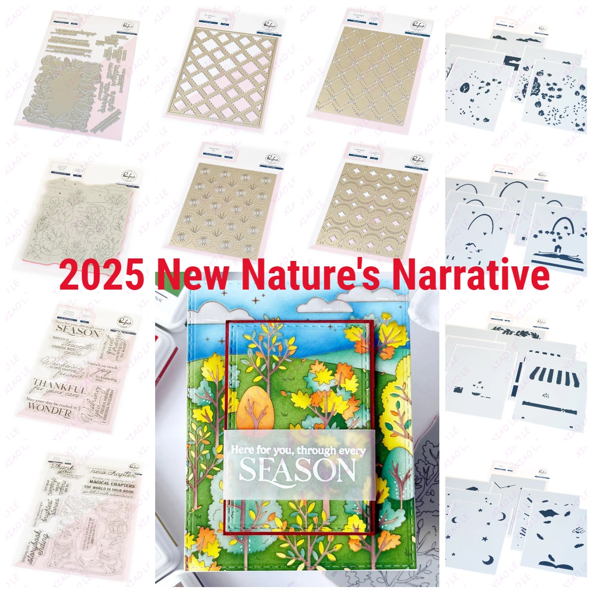 

2025 September Pink Fresh Christmas Holiday Flower Market Cutting Dies Stamps Stencil Hot Foil Embossed Paper Card Album Craft