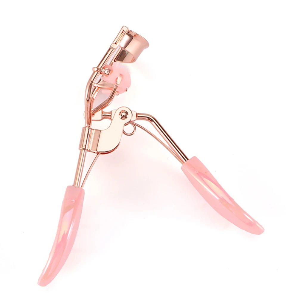 Modelador de cílios de aço inoxidável com almofada de silicone macio portátil folhas lidar com clipe de cílios postiços dourados ferramentas de maquiagem fixa