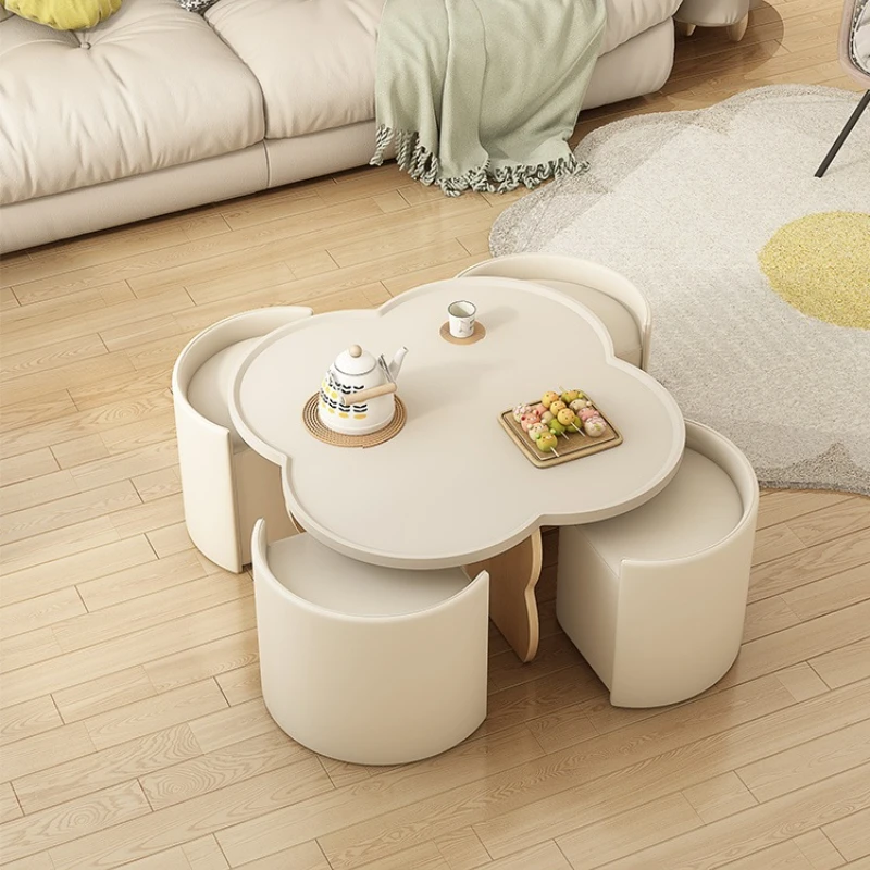

Cream wind coffee table living room 2025 new small apartment modern simple designer creative Internet celebrity round tea table
