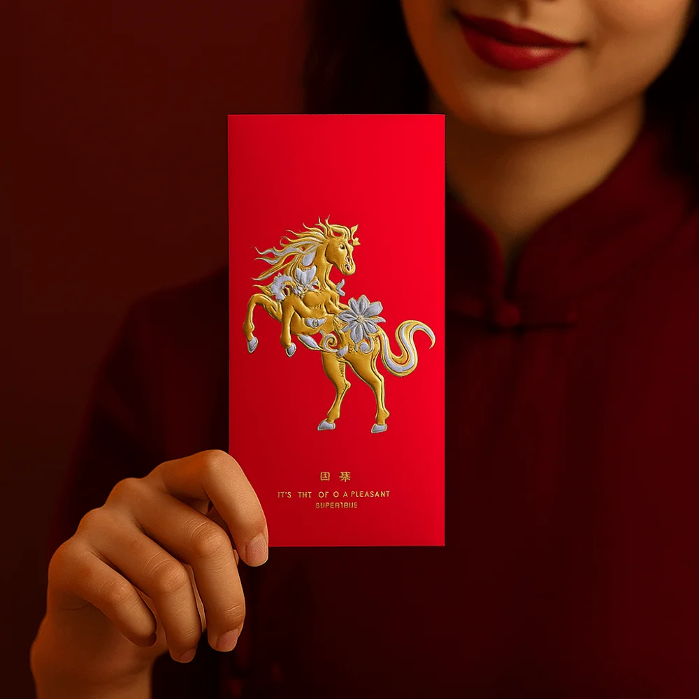 

4pcs Relief Pattern 2026 Spring Festival Lucky Money Bag 3D Hot Stamping Chinese New Year Red Envelope Chinese Style Thickened