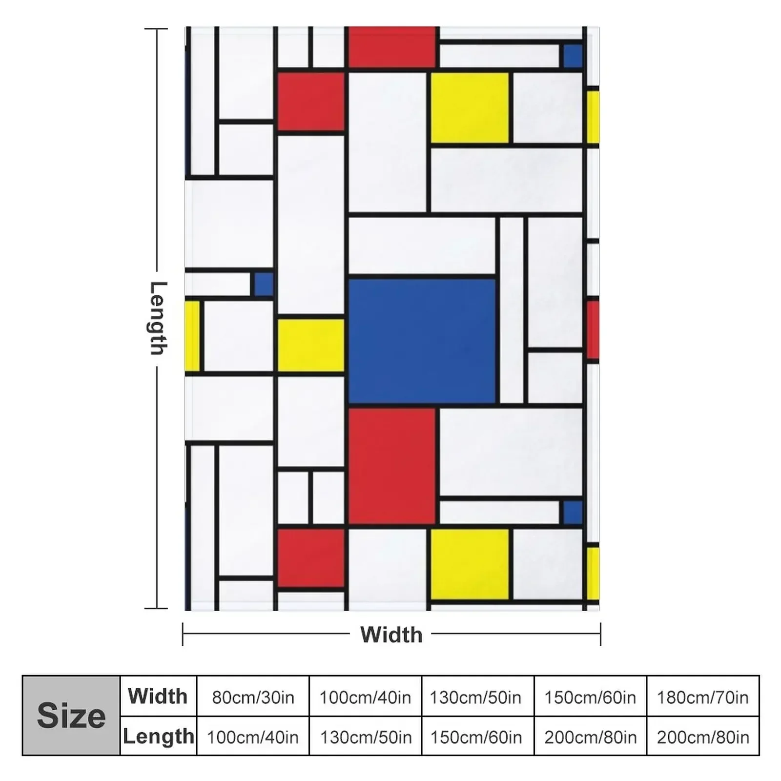 Mondrian Minimalist De Stijl Modern Art II ? fatfatin Throw Blanket couch cozy soft plush fuzzy picnic outdoor blanket