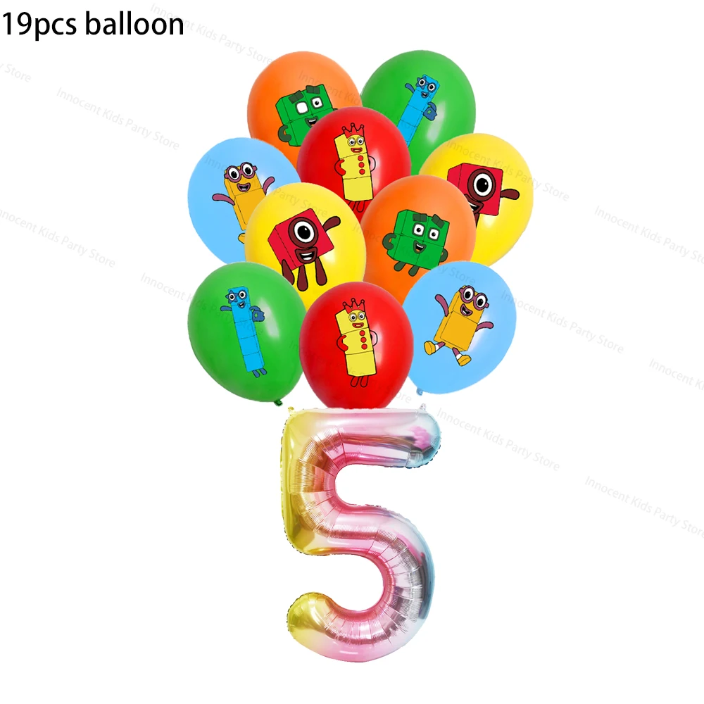Number Building Blocks Birthday Party Decorations Cup Plate Napkin Tablecloth Banner Balloon for Kids Baby Shower Supplies Gifts image 3