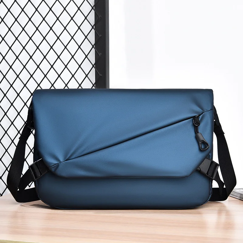 Bolsa casual de grande capacidade masculina, filme de couro com um ombro, tiracolo, bolsa mensageiro, esportes ao ar livre, moda