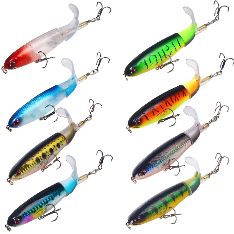 Topwater Artificial Fishing Lures 13g 15g 35g Whopper Plopper With Spinning Tail Popper Wobblers Lures For Pike Fishing