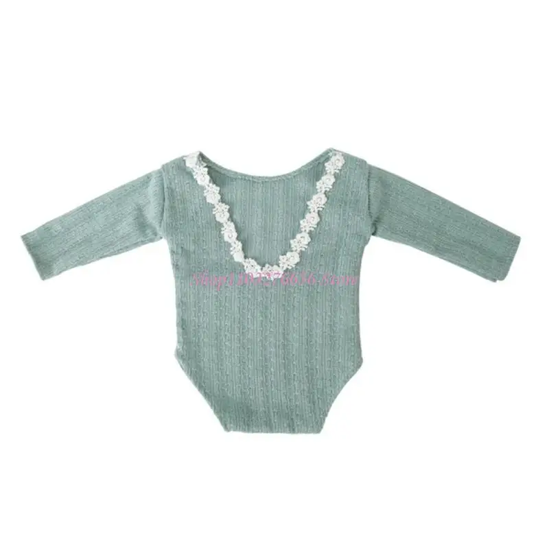 

R6FD Baby Photography Props Lace Romper Photo Clothes Infant Monthly Photo Costume