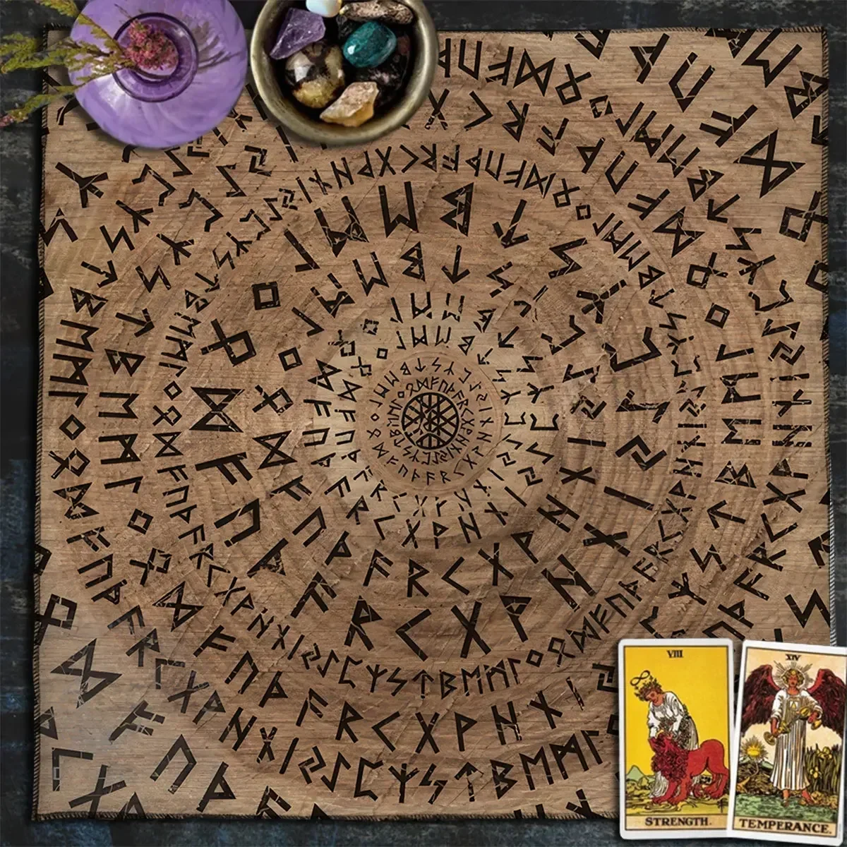 Magic Runes Tarot Tablecloth Altar Cloth Tarot Tapestry Wall Hanging Witchy Decor Spiritual Oracle Card Pad Board Game Mat