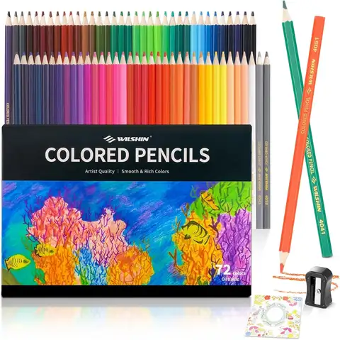 72-Count Colored Pencils Set for Adult Coloring, Sketching & Drawing, Pre-sharpened Art Supplies with Vibrant Colors