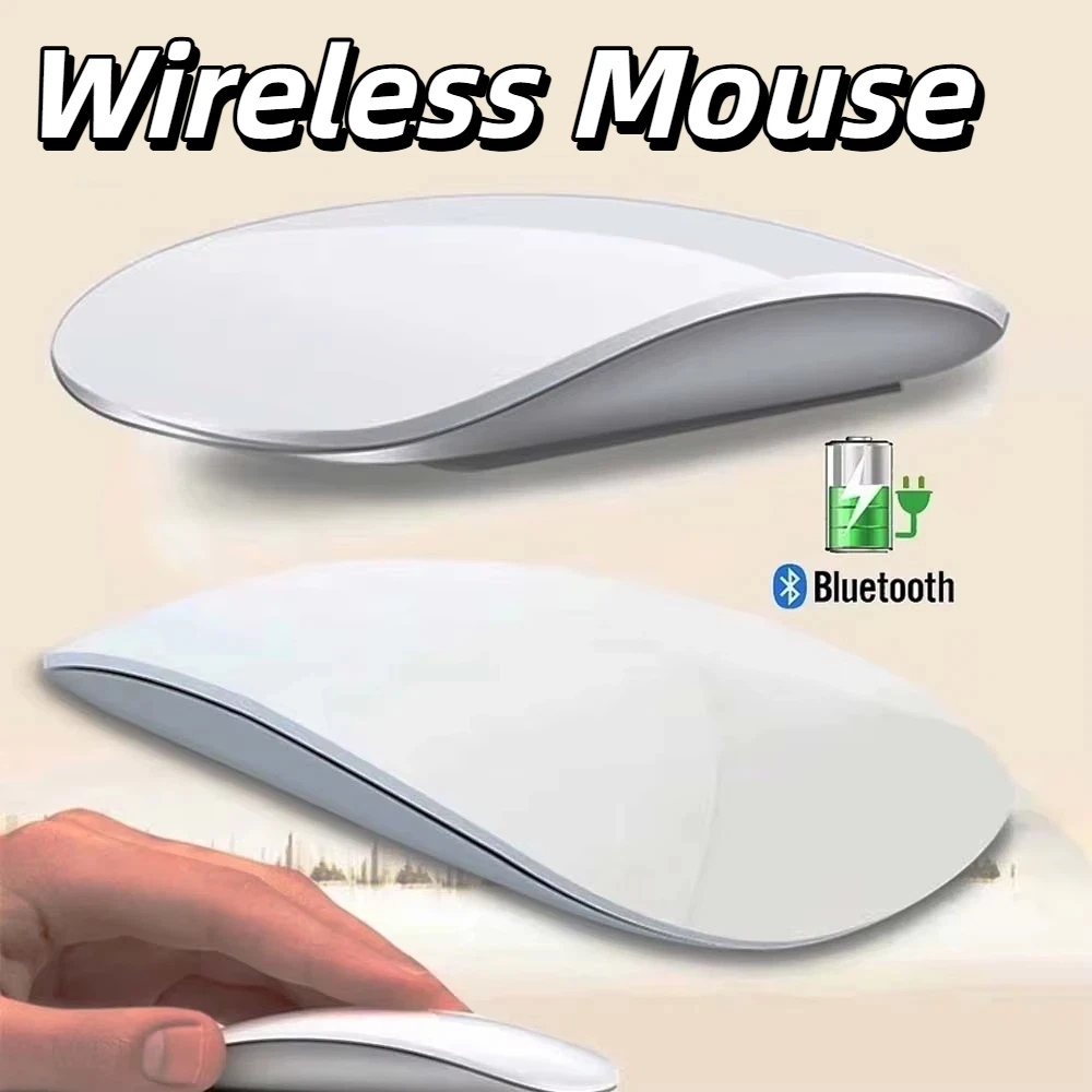 Mouse wireless LZQLY Bluetooth 4.0 ricaricabile, silenzioso, multi-touch, ultra sottile, Magic Mouse per laptop, iPad, Mac, PC, Macbook