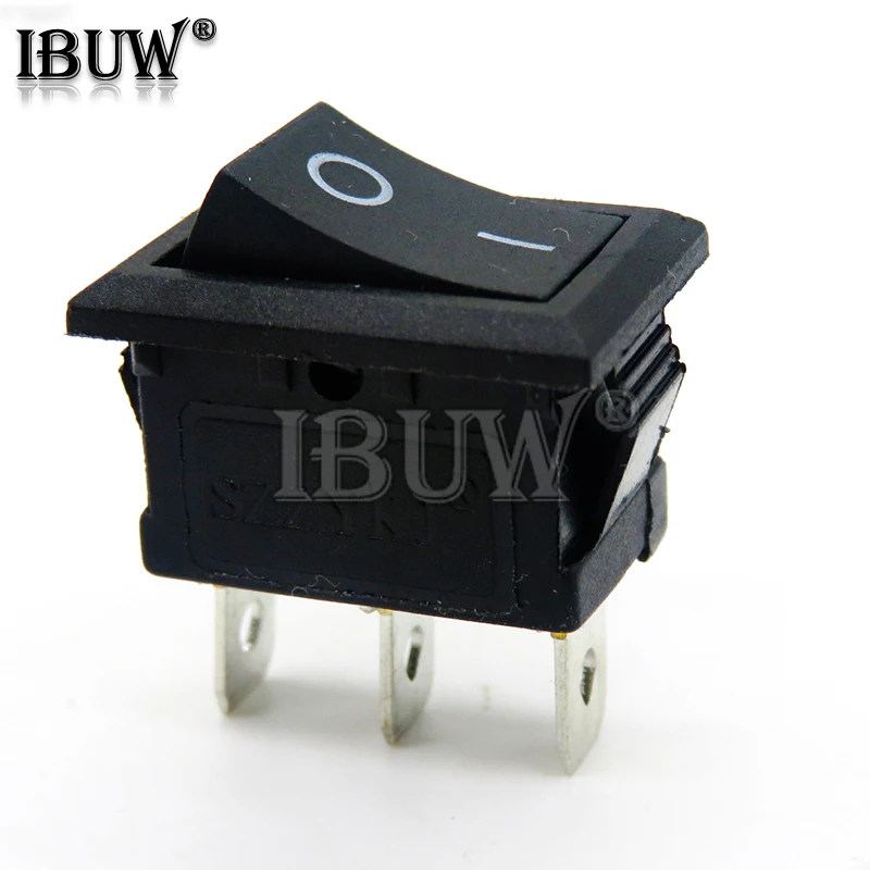 10Pcs Push Button Switch 10x15mm 15x21 2Pin 3pin 3A 250V KCD11 Snap-in On Off Boat Rocker Switch 10MM*15MM Black Red White SPST