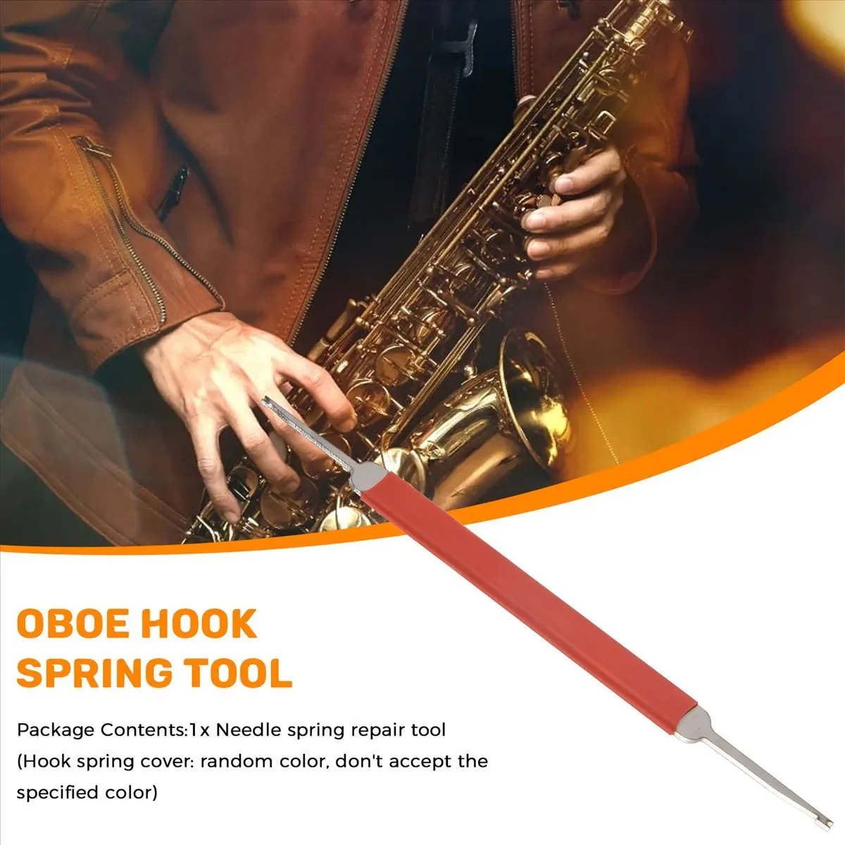 New Arrival Fashion Woodwind Repair Tool, Spring Hook for Sax Clarinet Oboe Flute Piccolo Bassoon (Random Color for Tube Sleeve)