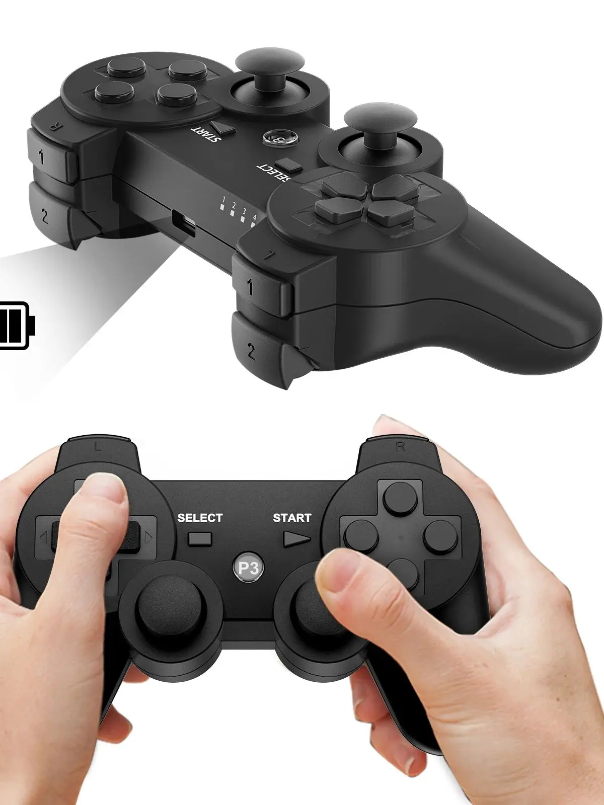 GOMROMBO contrôleur de jeu pour Playstation 3/PS3/PC/Android sans fil BT manette 6 axes gyroscope double moteur Vibration manette de jeu