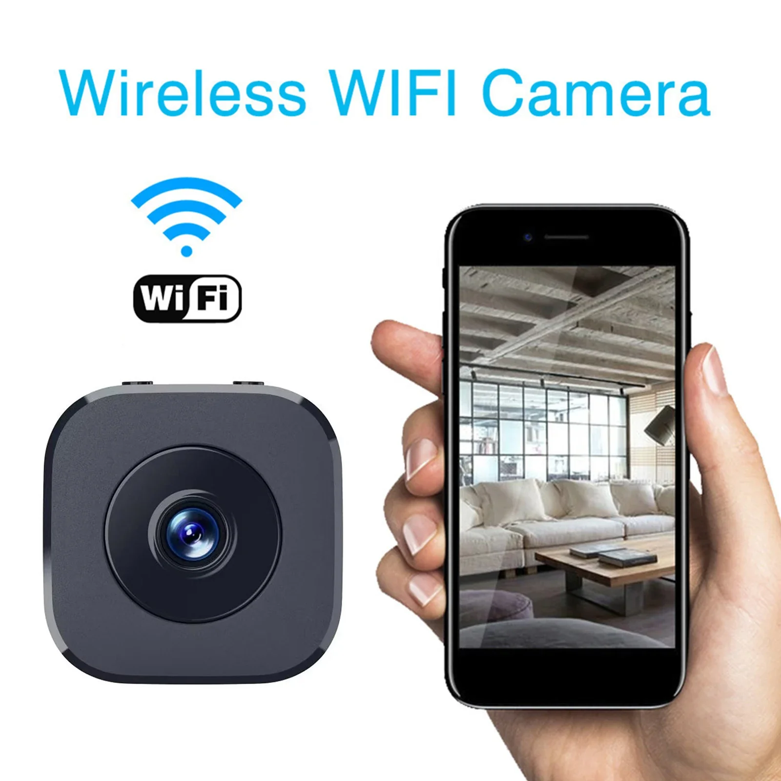Smart Wireless Security Camera Rechargeable Househeld WiFi Surveillance Motion Detection Mini HD Camera for Home Office