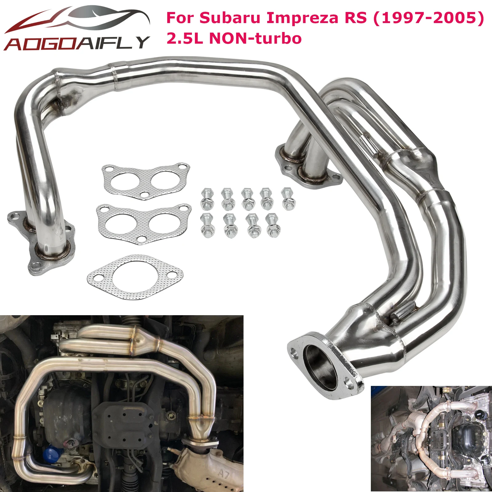 Factory Supply EJ25 Exhaust Header Stainless Steel for 97-05 Subaru Impreza RS 2.5L Non-Turbo