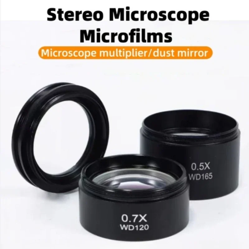 High-Quality 0.5X 0.7X Auxiliary Objective Barlow Lens for Zoom Stereo Trinocular Microscope Versatile Applications
