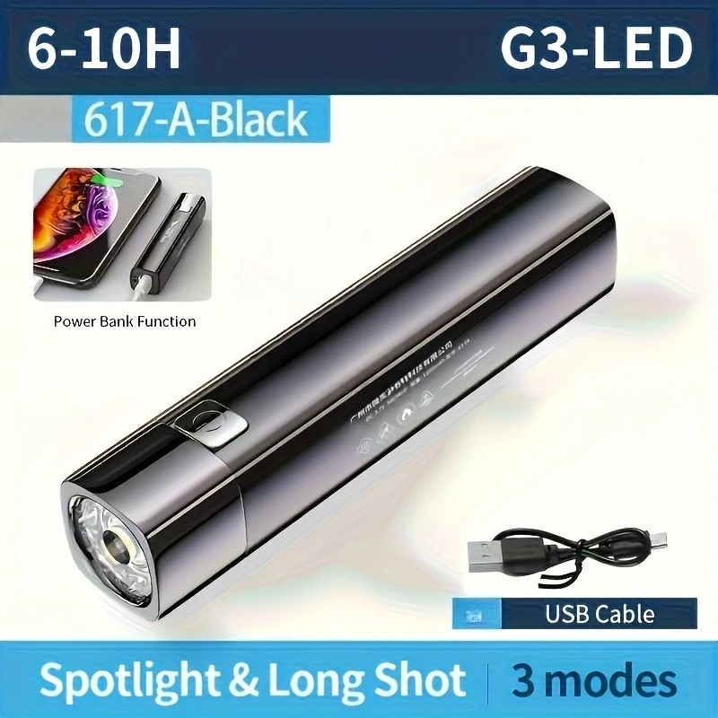 

Перезаряжаемый светодиодный фонарь, сверхъяркий, с высокой светоотдачей, 2-в-1: прожектор и внешний аккумулятор, прочный корпус из АБС-пластика для кемпинга