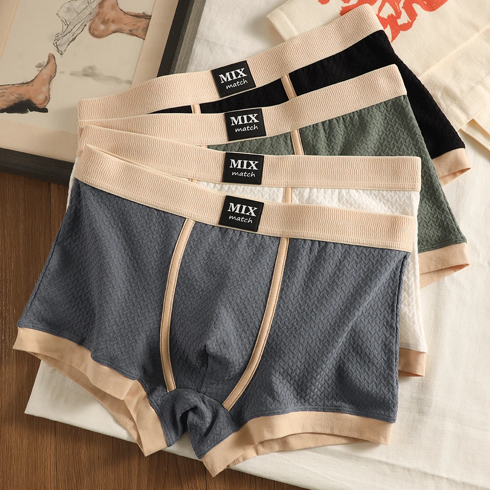 

3PCS/Pack 100% Cotton Soft Seamless Comfortable Mens Underwear Antibacterial Breathable Men's Panties High Elastic Underpants